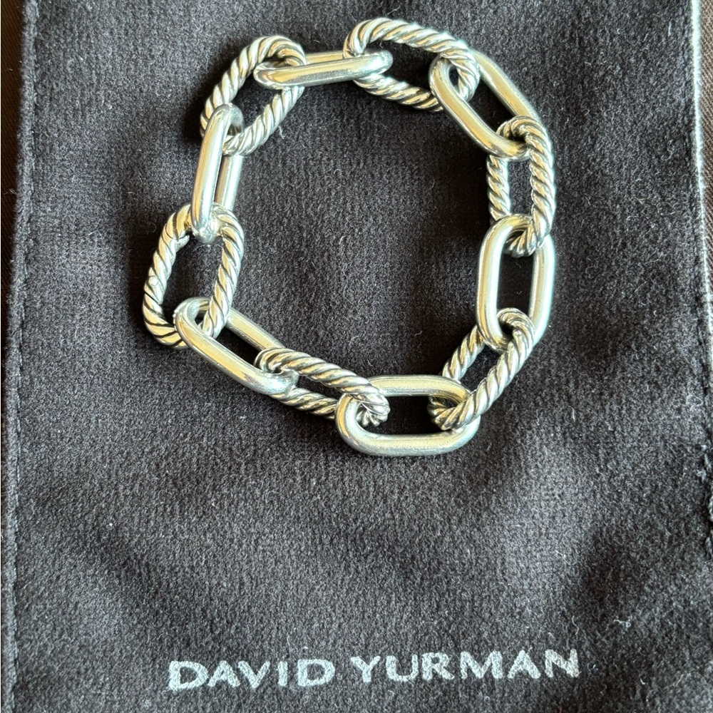 David Yurman Silver Cable Link Bracelet